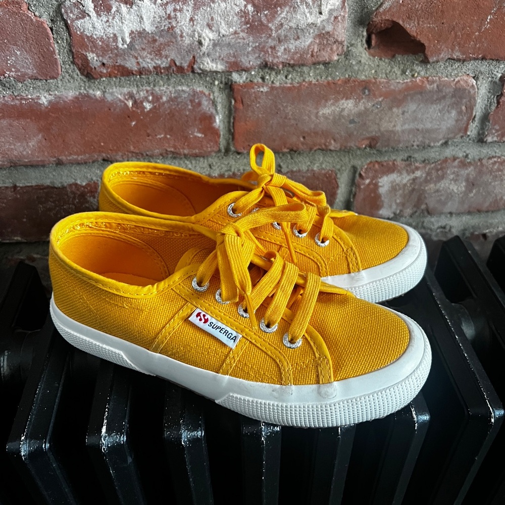 Superga Cotu Classic Yellow Canvas Back to School Sneakers W Size 5 EU 35 - Picture 2 of 6